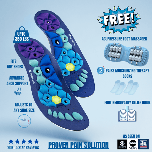 Neuropathy Relief Insoles + Free Massager, 2 Pair Socks & Relief Guide Vexiyo